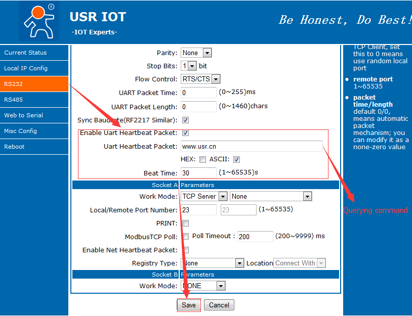 Modbus TCP function by setup software or Web Server 