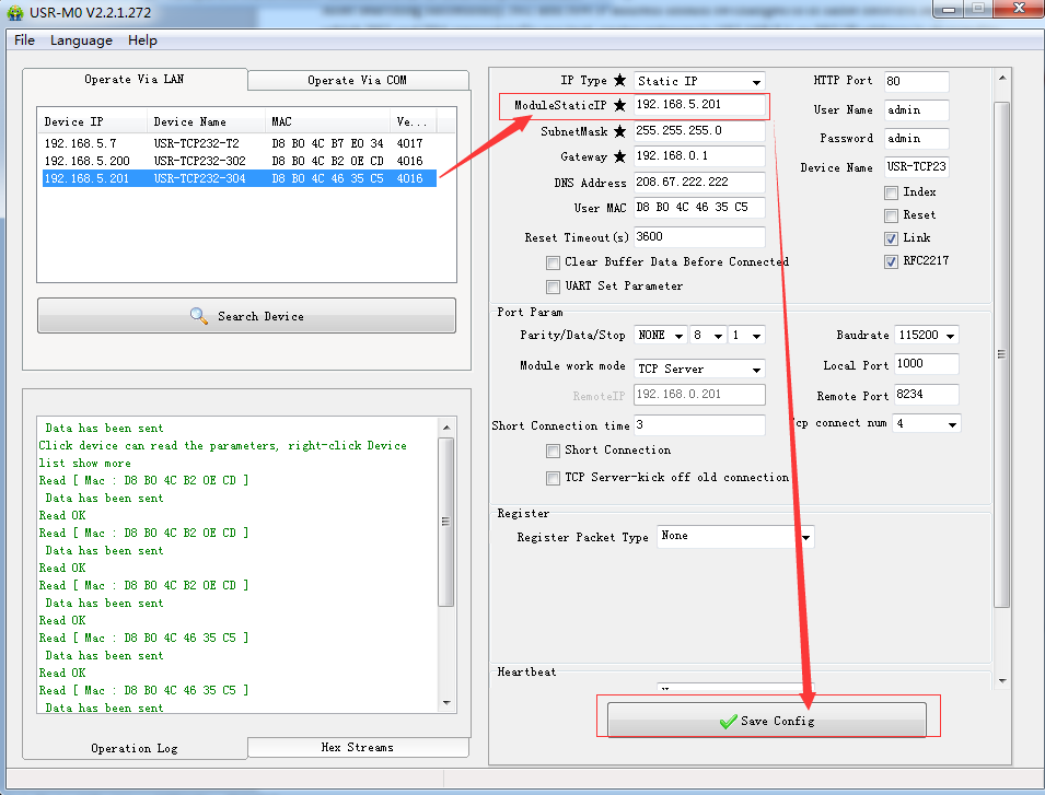 Serial to Ethernet Converters-Configure IP address