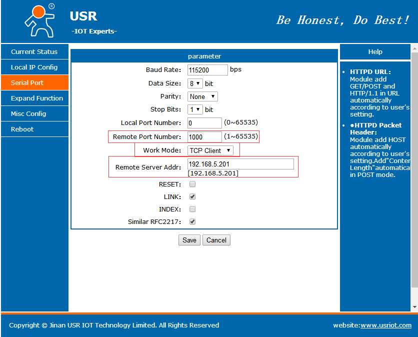 Serial to Ethernet Converters-Configure TCP Client module