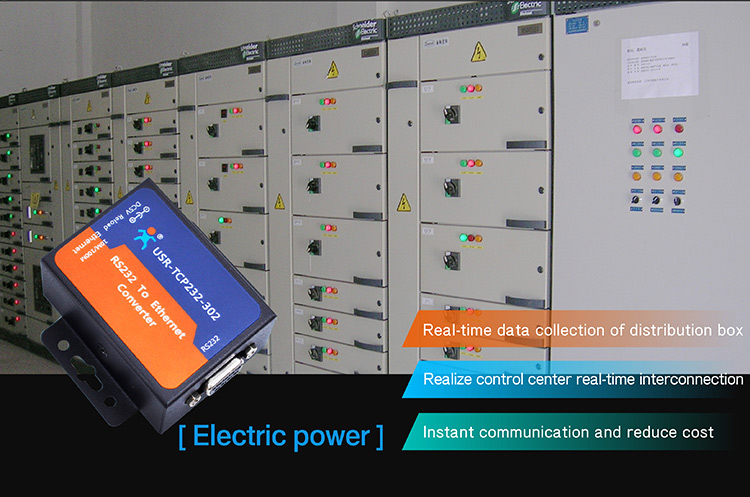 Application of Serial to Ethernet Converter:electric power