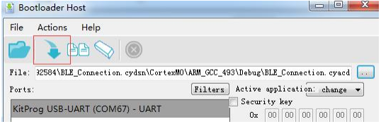 bootloader-host,Power-up module again or press restart button of BLE device