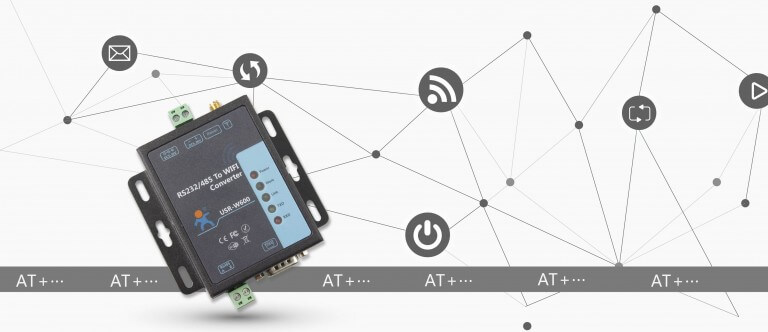 AT Command mode of RS232 RS485 to WiFi Converter