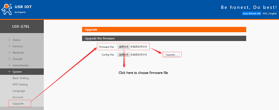 Upgrading Industrial 4G LTE Modem web server