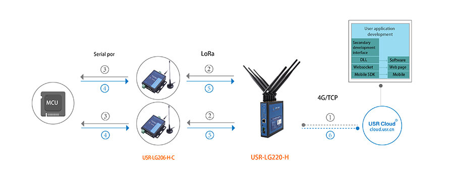 User application development -Serial RS232 RS485 to LoRa Converter
