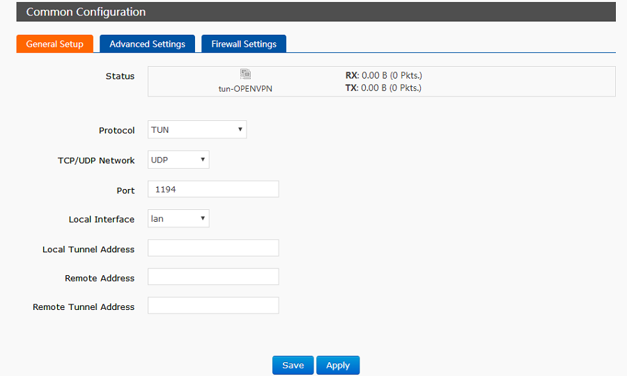 common configuration- OPENVPN Manual of Industrial LTE 4G Router