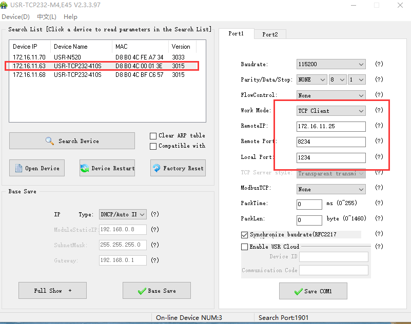 Setting method of Serial to Ethernet Converter 