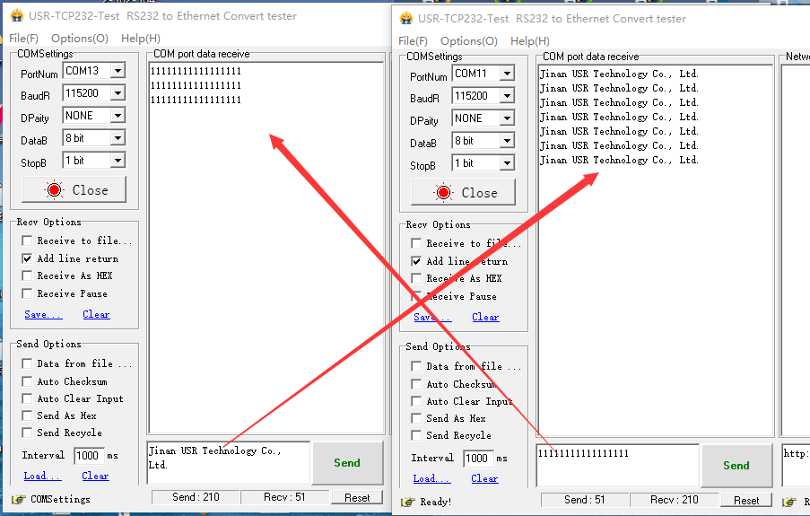 FXP of M4 serial to Ethernet converter 