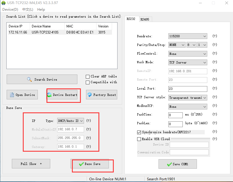 Setting method of Serial to Ethernet Converter 