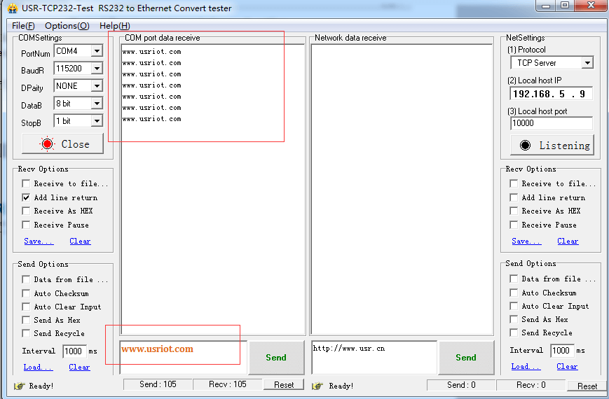 Data transmission, Transparent Transmission Test Procedure of Industrial Modem