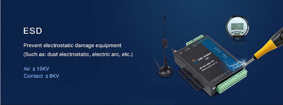 4-way network io controller with ESD function to prevent electrostatic damage equipment