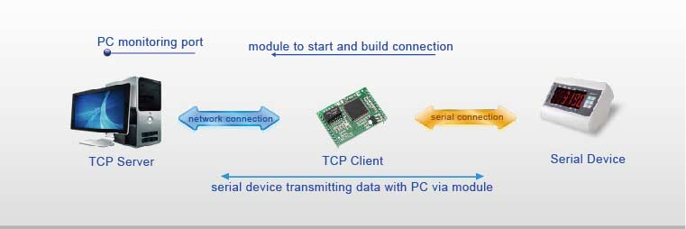 TCP Client Mode, Work Mode of Modbus TCP to Ethernet IP Modules