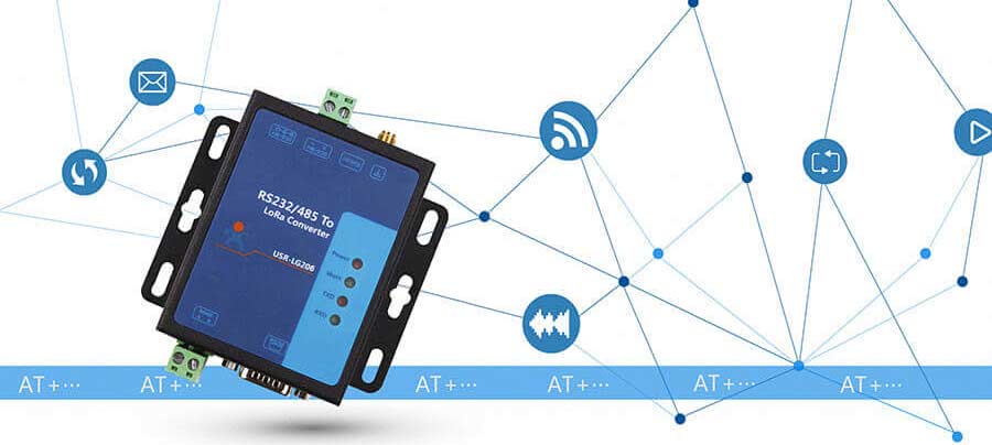 AT Command mode：Serial RS232 RS485 to LoRa Converter 