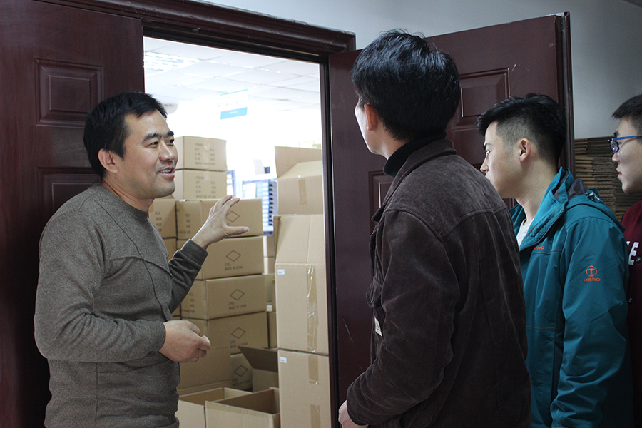 Vice President of Supply Chain, Fang Yujun (Left First), will show you around the supply chain base