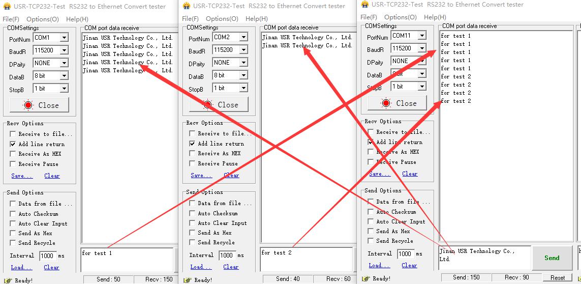 TCP series using USR-cloud transmission data