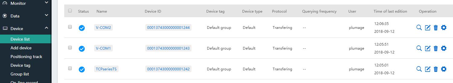 TCP series using USR-cloud transmission data