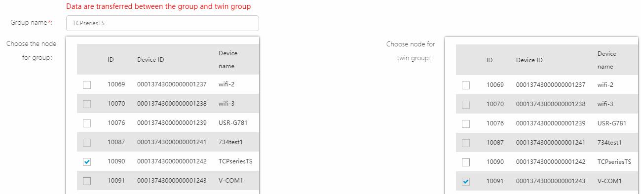 TCP series using USR-cloud transmission data
