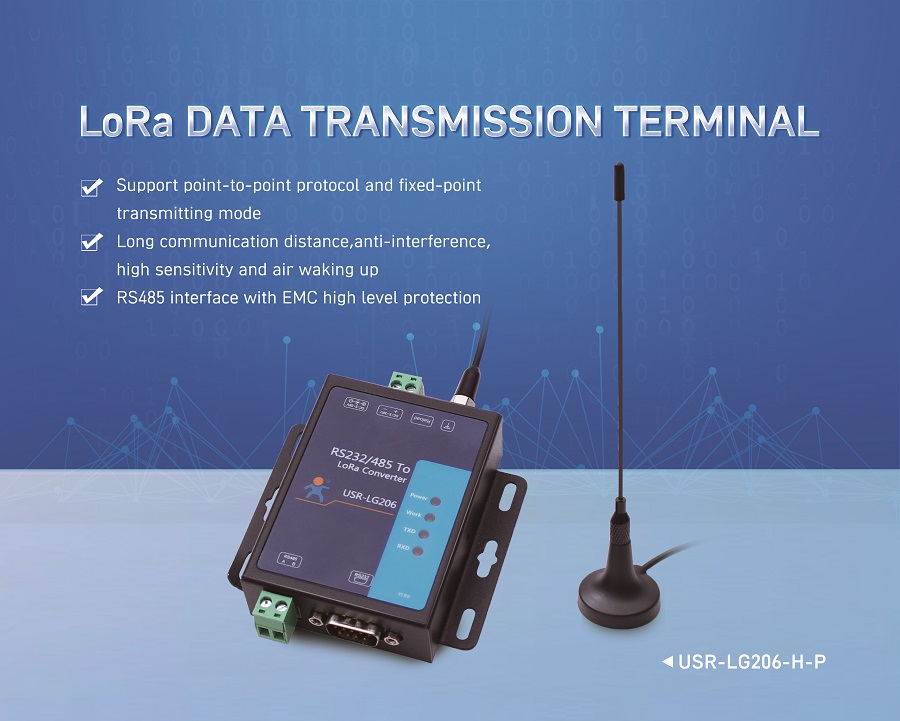 introduction of lora data transmission terminal, Serial RS232 RS485 to LoRa Converter