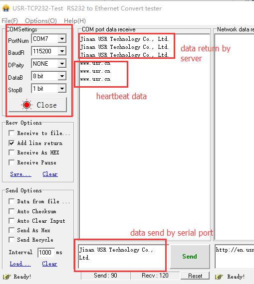 RS485 GSM Modem-USR-GPRS-734 Basic Communication Test 