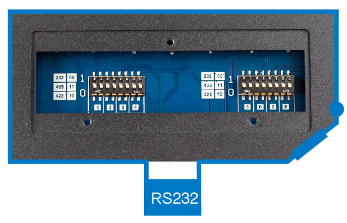 RS232 dial switch dial to 00