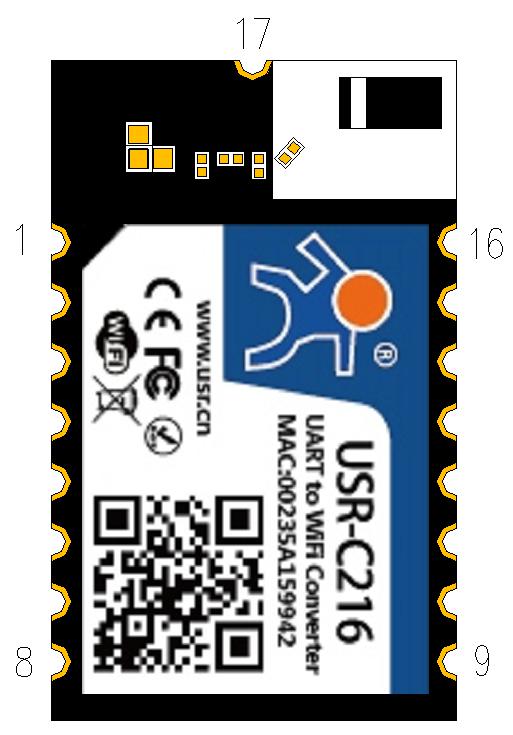 The Dimensions of WIFI Module USR-C216 02