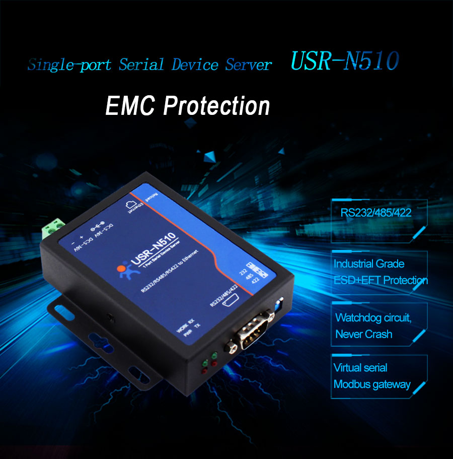 1 Serial Port Ethernet device server usr-n510 emc protection