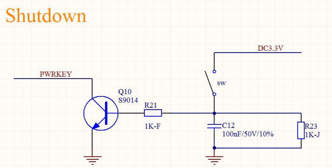 Start and shutdown device interface of gsm module USR-GM3