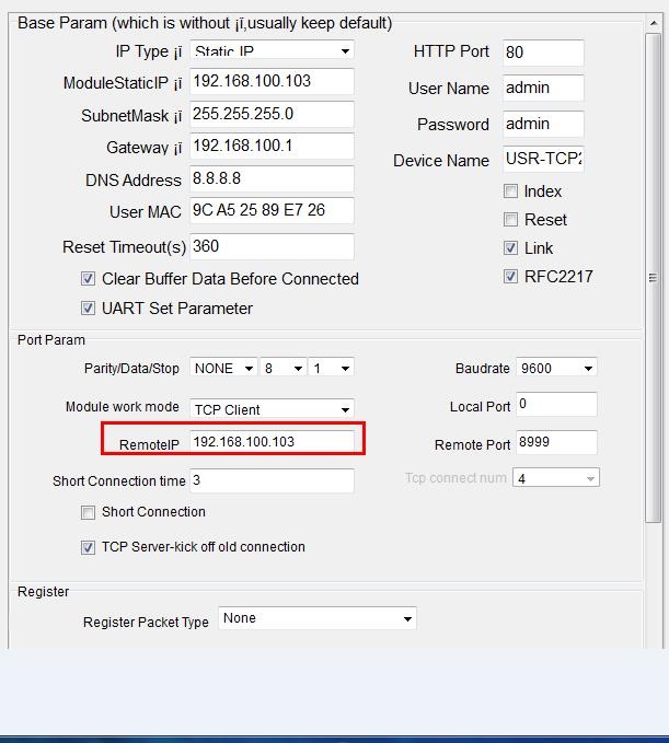 Remote address needs to fill in remote address