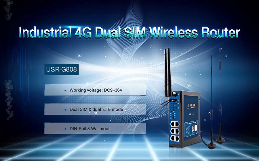 industrial 4G dual sim wireless router USR-G808