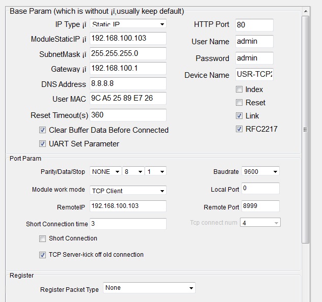 serial device server Config