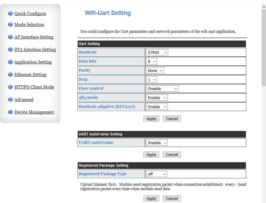 Application Setting