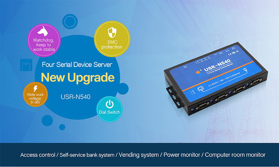 USR-N540, Serial to IP Converters which can realize transparent transmission between TCP/UDP data package and <div style=