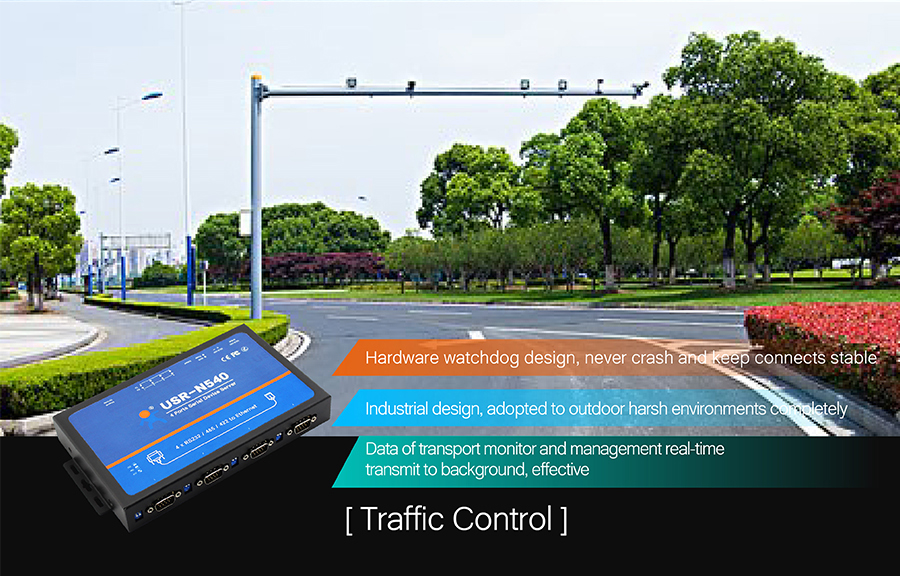  application of USR-N540-4 serial port Ethernet converter: Traffic control