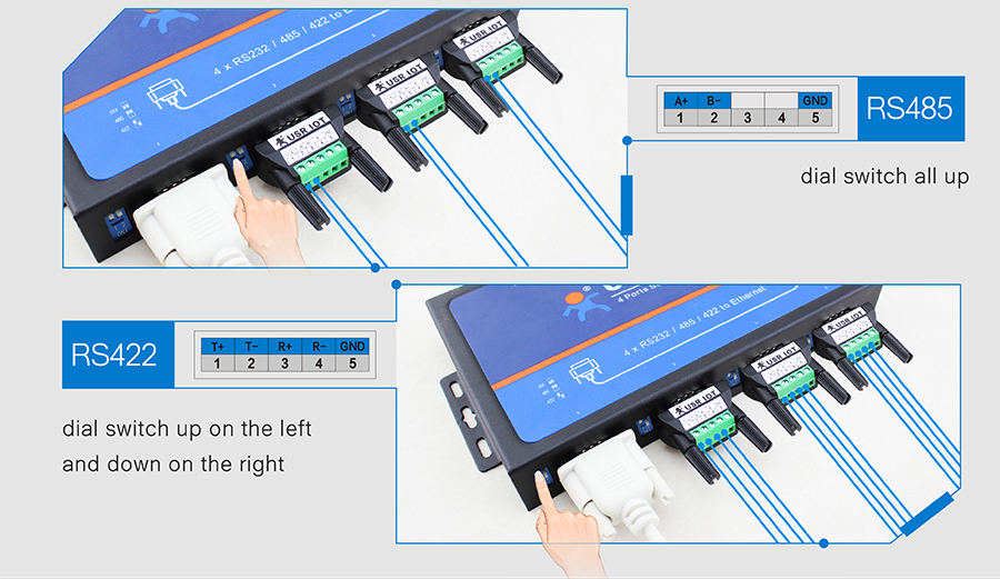 Serial Port of Serial device server (Default Port: RS232 DB9 male port)