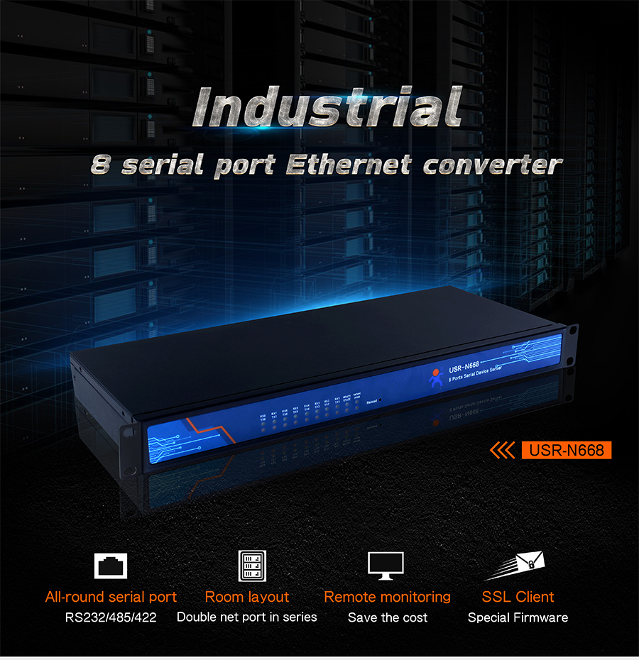 8-serial-port serial to ethernet converter 