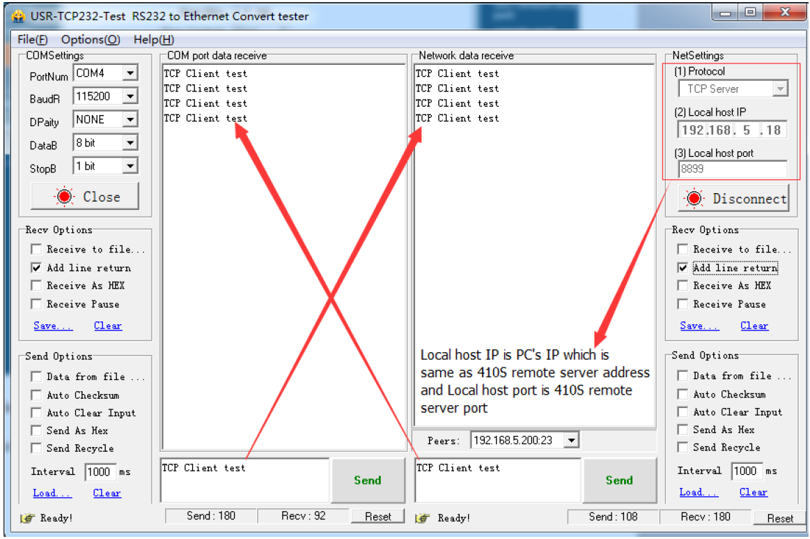 tcp client mode data transmission