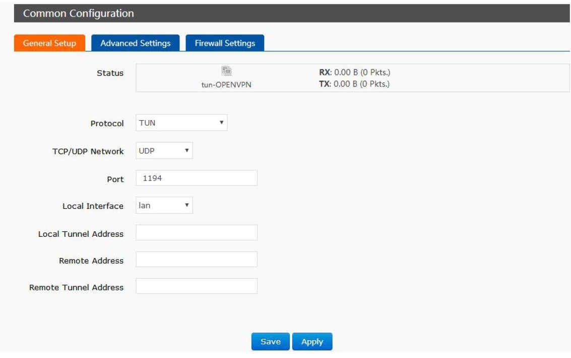  Configure OPENVPN interface