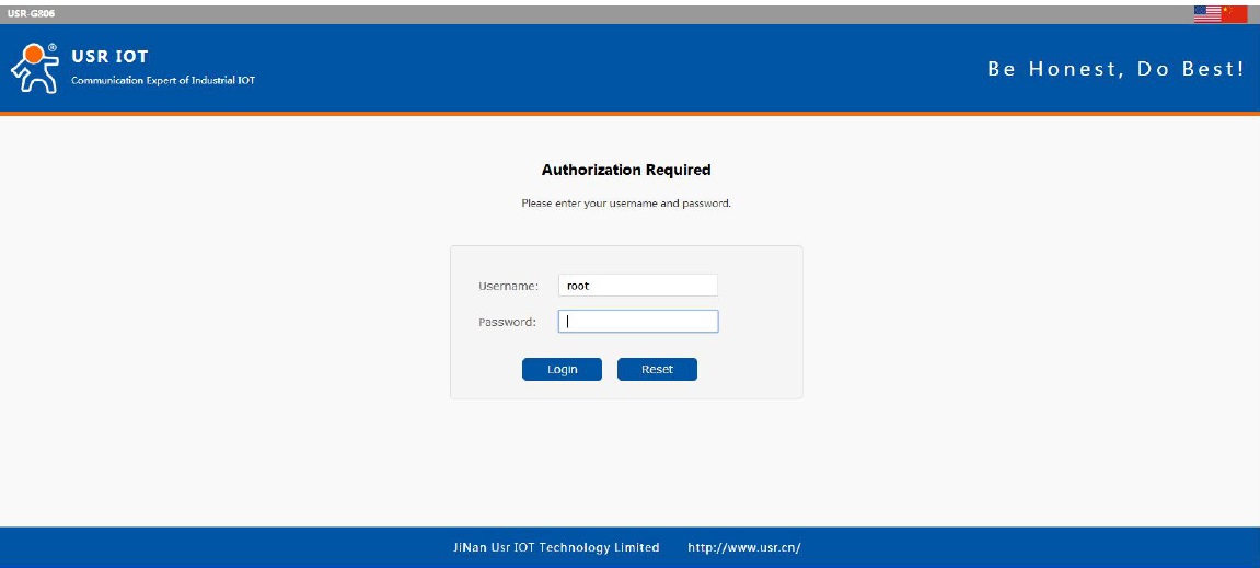  enter G806 Web Server by entering G806 LAN interface IP address