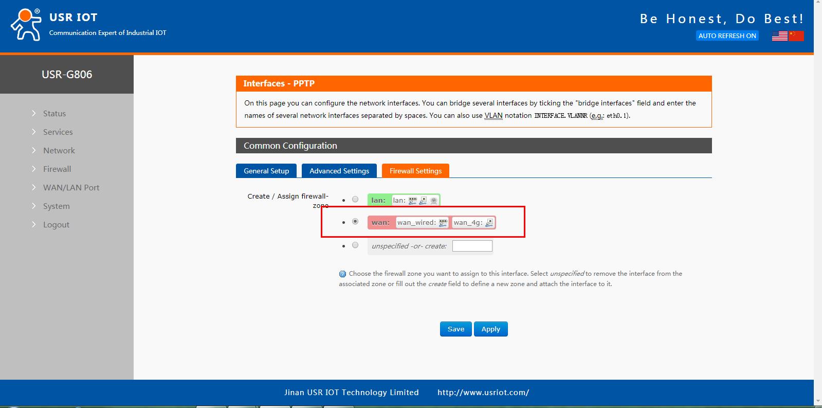  set the parameters of industrial router USR-G806