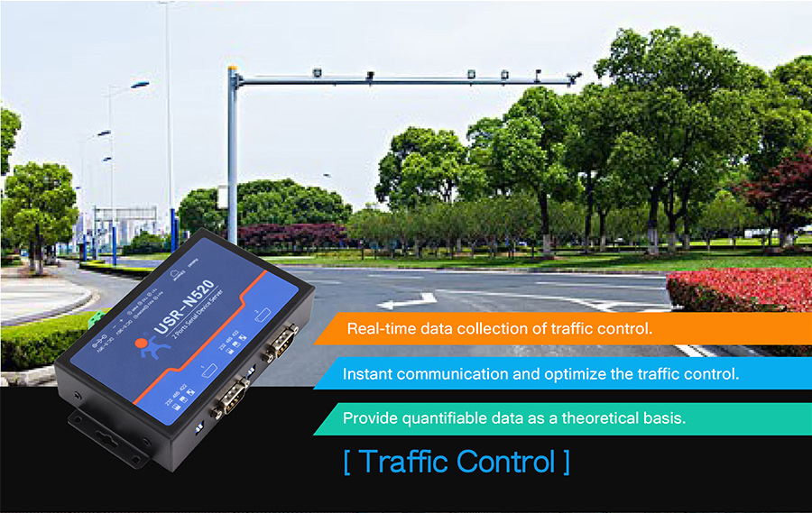 application of serial over ethernet server/ethernet to serial converter USR-N520:Traffic control