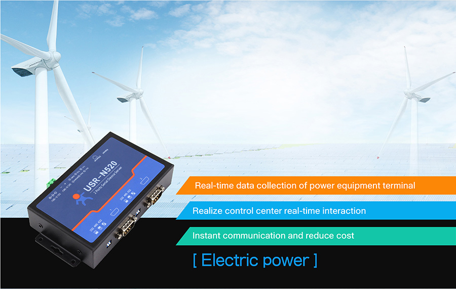 application of 2 serial ports serial to Ethernet servers USR-N520: Electric power