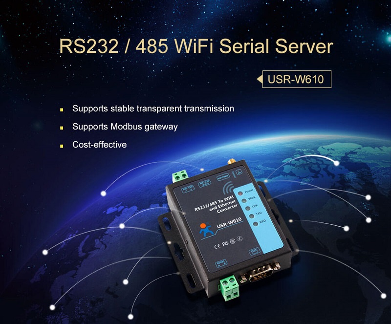 Serial To WiFi and Ethernet Converter USR-W610