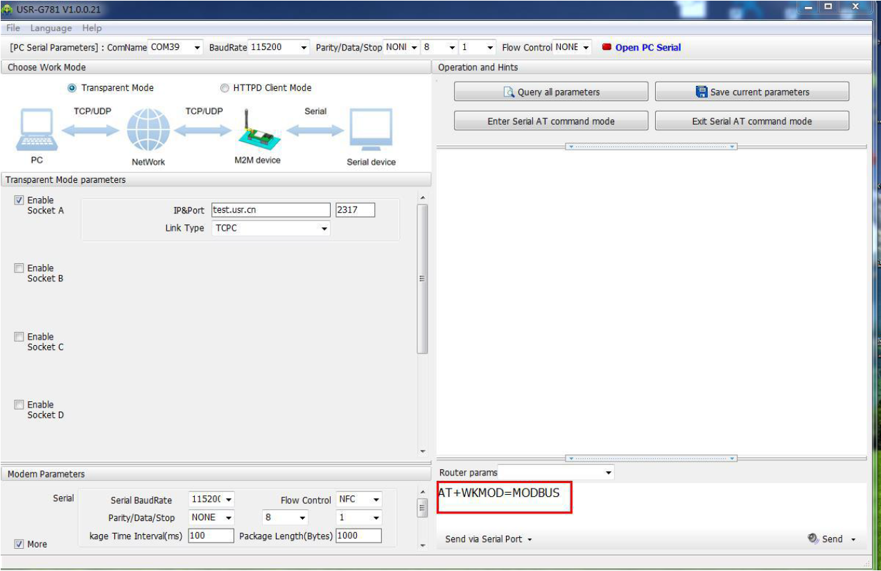 modbus rtu to modbus tcp: choose work mode