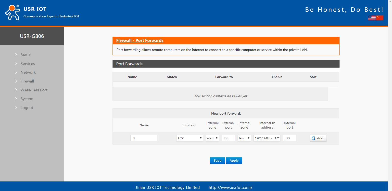 Port Settings Page 1