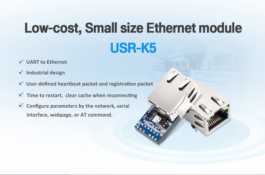 Düşük maliyetli küçük boyutlu Ethernet modülü, süper port USR-K5