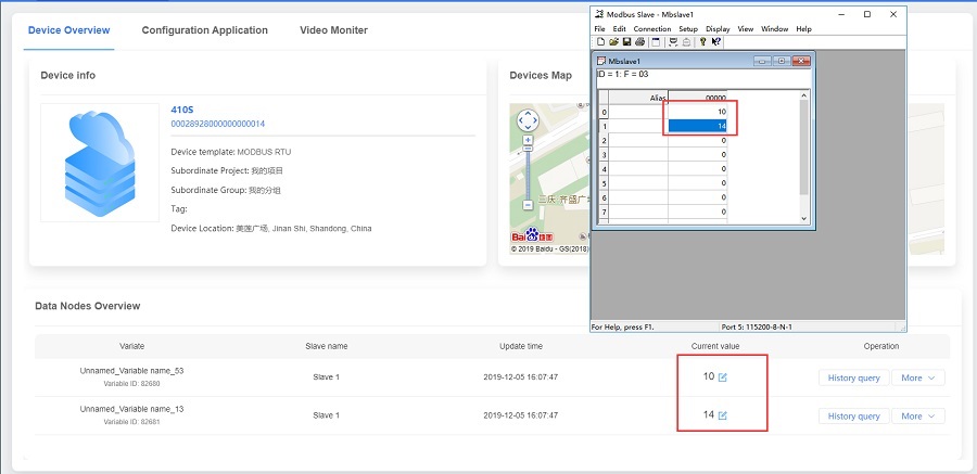 Gsm module GM3 connects to USR Cloud: data display in the cloud