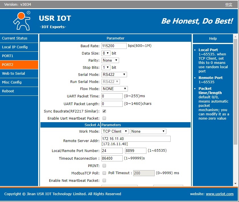 Double client test of serial to Ethernet converter