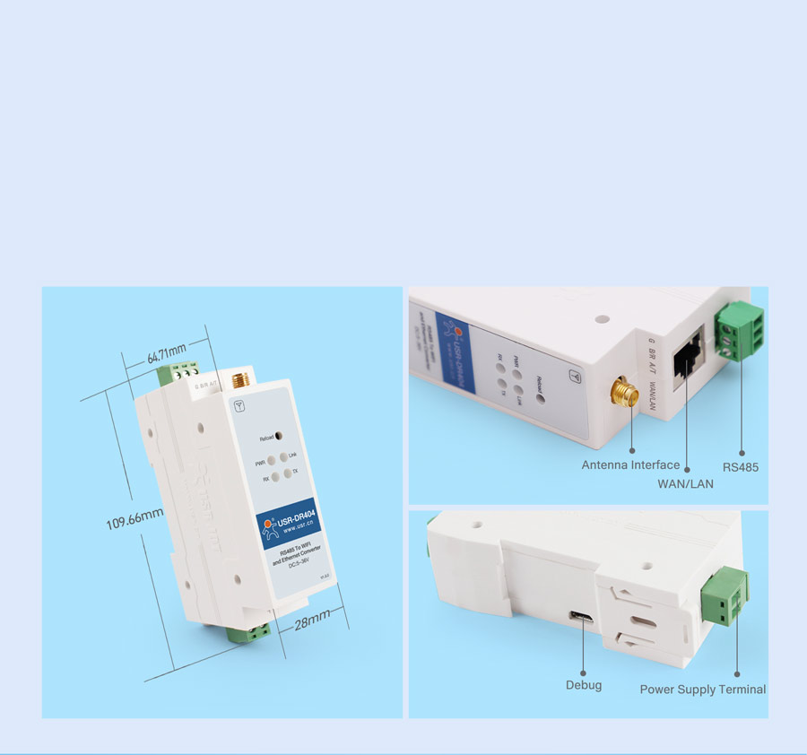 Product Detail Of WIFI serial device server USR-DR404