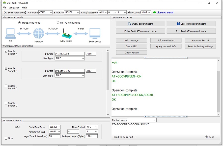 Enable double socket of cellular modem USR-G781