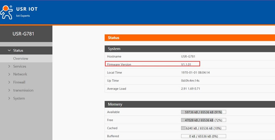 Firmware of Cellular Modem USR-G781, select your version in the appropriate section