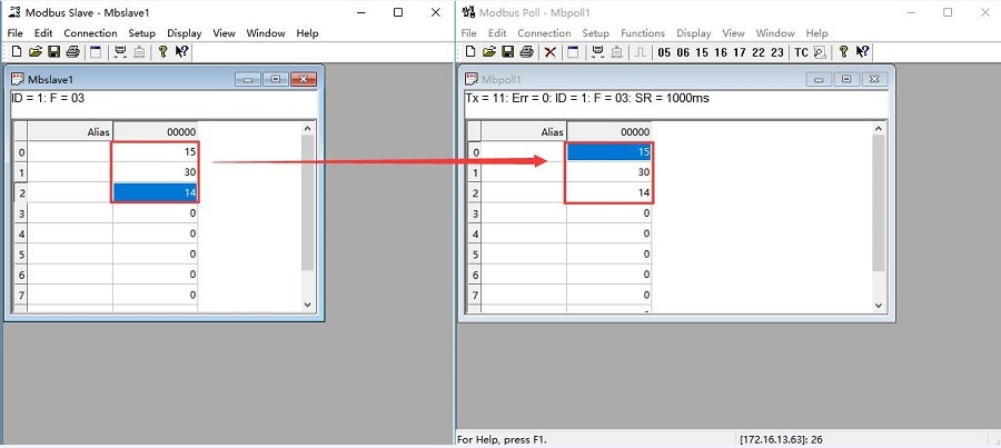 how to set the parameters of MODBUS RTU to MODBUS TCP function: use MODBUS SLAVE and MODBUS POLL software for testing